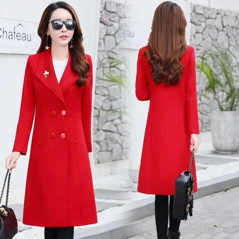 Woolen Coat For Women Mid To Long Style 2024 Autumn Winter New Korean Loose Slimming Woolen Coat Thick Windbreaker For Women Z250813