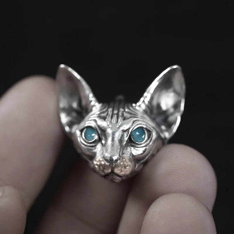 Retro Sphynx Hairless Cat Earings For Men Women Punk Gothic Hiphop Zinc Alloy Stud Earings Kitten Jewelry Unisex Creative Gift 250812