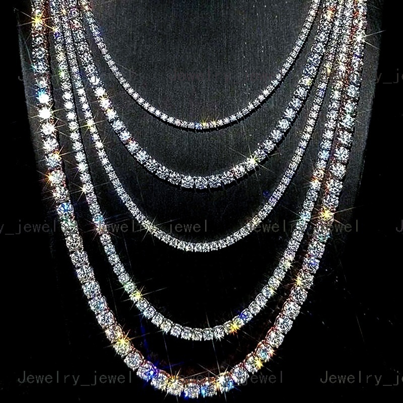 S925 Moissanite 2mm 3mm 4mm 5mm 6.5mm Wide Diamond Tennis Bracelet Vvs Moissanite Tennis Chain Factory Price