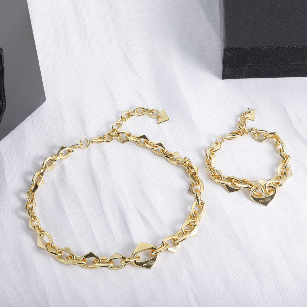 earrings bracelet & necklace designer jewelry for women men luxury new letter high version fashion versatile high-end feel hand set jewelry pradaly AIXE