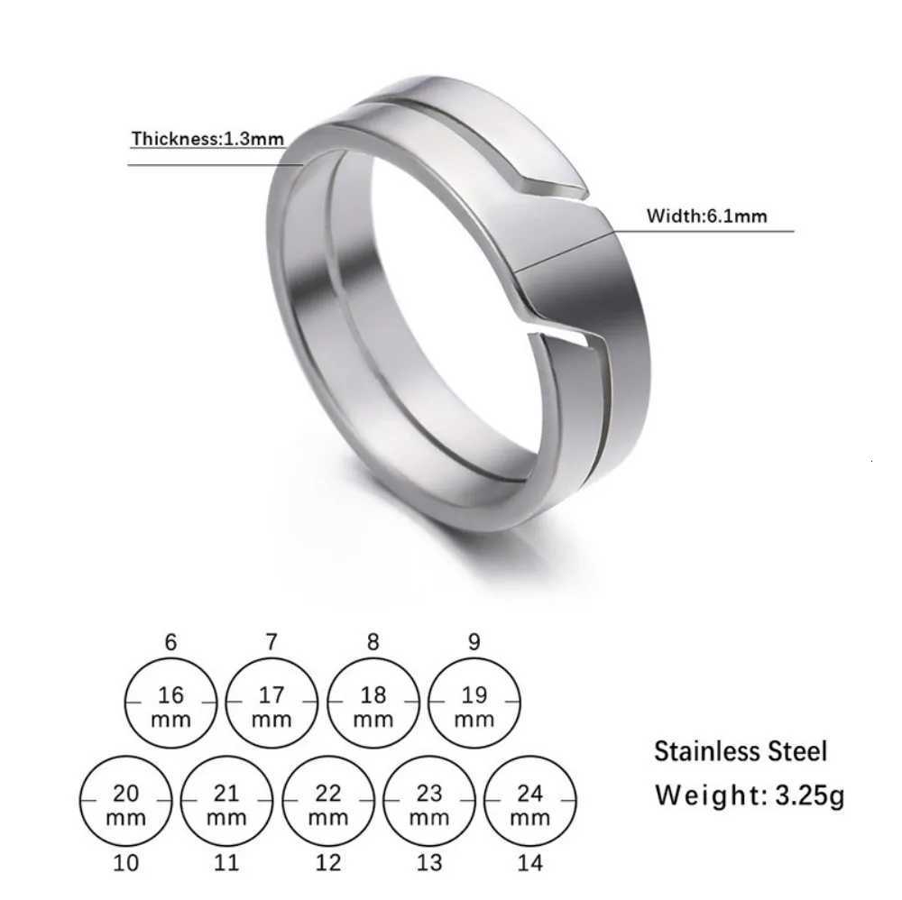Fashion Simple Stainless Steel Couple Ring for Men Women Casual Finger Rings Jewelry Engagement Anniversary Gift W250812