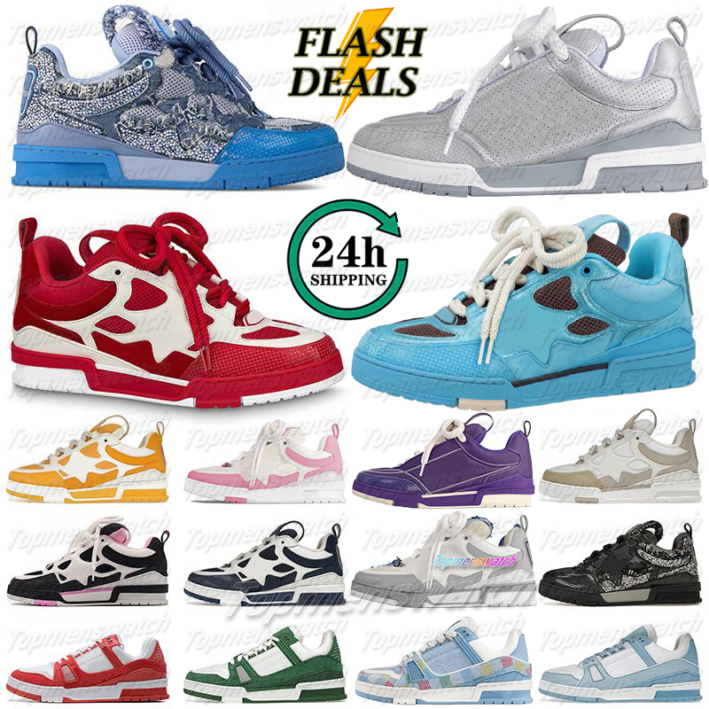 Designer Skate Series Sneakers luxury Men Women Casual Shoes Top quality Calfskin Platform Trainers Leather Sneaker Lvtis Virgil Lace-up Overlays Mens Sneakers