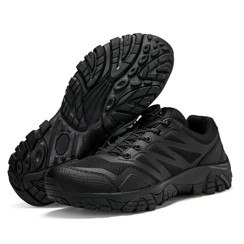 Summer new breathable lightweight black low-top outdoor duty training shoes
