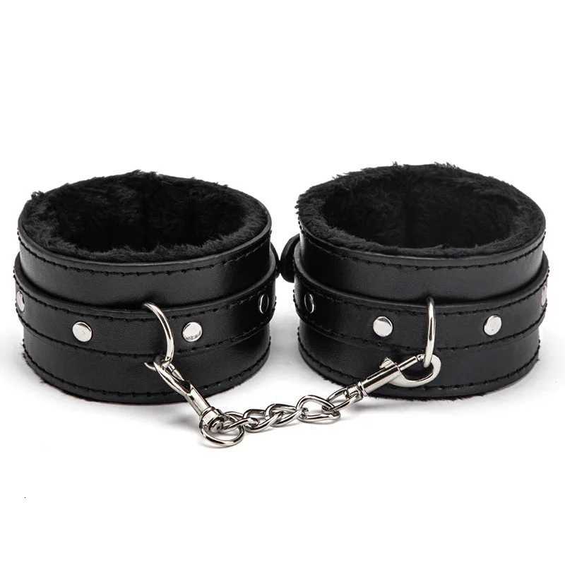 3-piece SM props plush set reverse back bondage cross buckle SM femdom bondage handcuffs and leg cuffs adult couple sex toys W250813