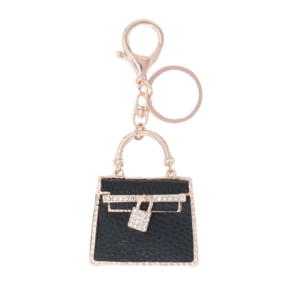 Fashion Hanging Decoration Creative Leather Ins Bag Keychain Metal Car Pendant Small Gift