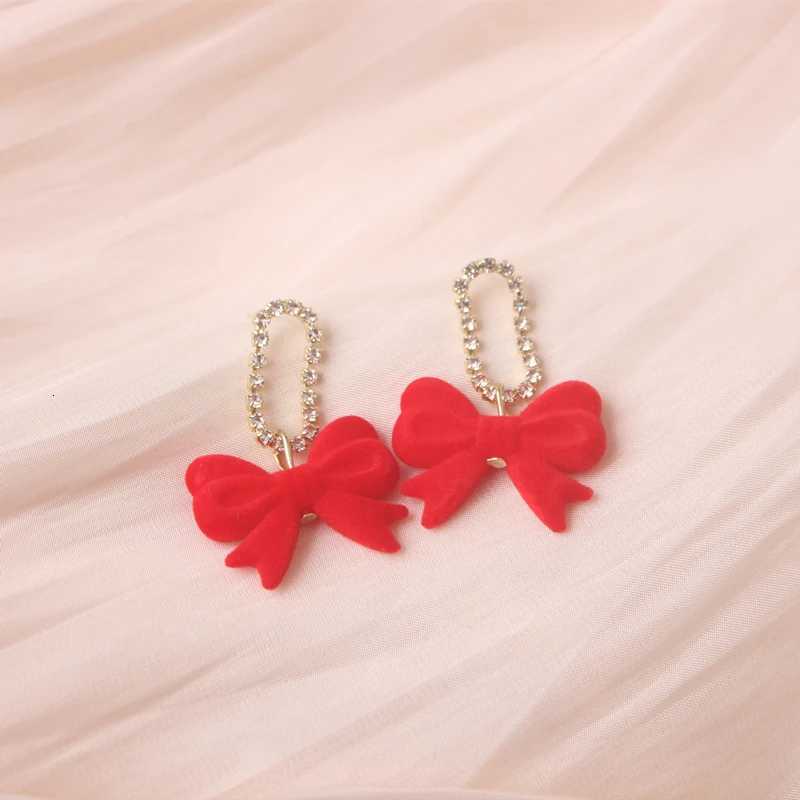 Black Bowknot Hang Earrings for Women Korean Design Red Bow tie Crystal Long Dangle Earring Wedding Jewelry Brincos Aretes Gift Y250812