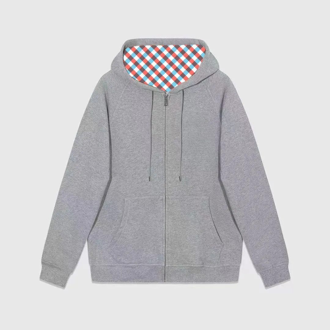 Designer Men's And Women's Hoodies And Sportswear Designer Autumn And Winter Checkered Hoodie Loose Pullover Thick Long