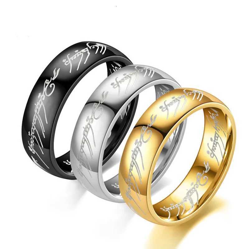 6MM Stainless Steel Laser Engraving Exquisite Couple Wedding Rings Men And Women Fashion Movie Jewelry Gifts Wholesale W250812