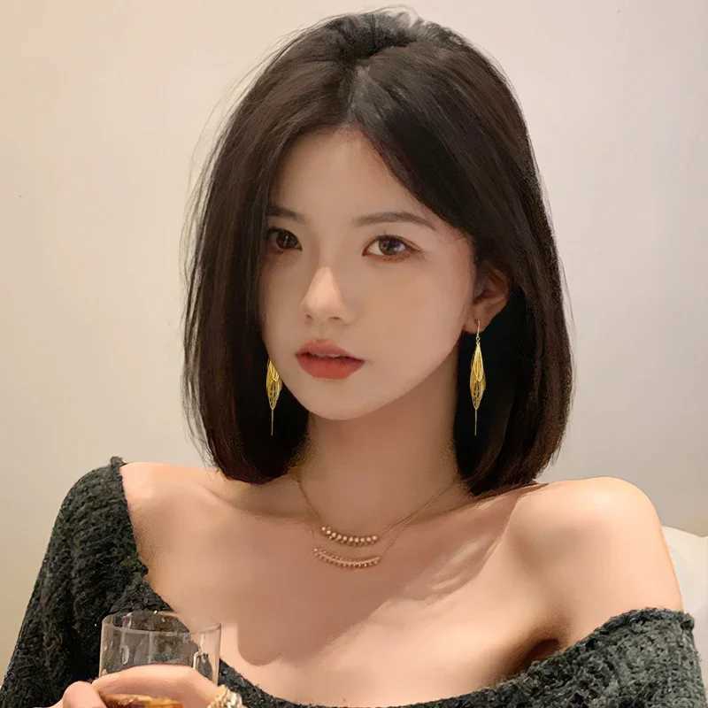 Trendy Temperament Tassel Earrings for Women Gold Color Long Earrings Geometry Fashion Jewelry Earing Y250812