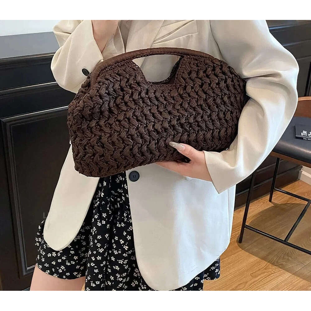 LEFTSIDE Weave Straw Shoulder for Women Summer Designer Small Hand Bag Females Beach Bags Handbags and Purses