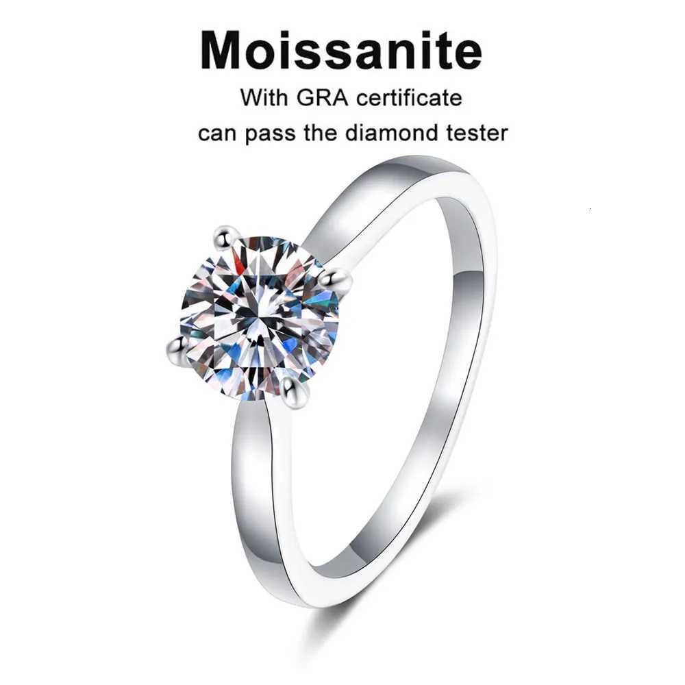500K Gold D VVS1 Moissanite Rings for Women Men 4 Prong Solitaire Engagement Wedding Diamond Ring with GRA Certified s925 Silver W250812
