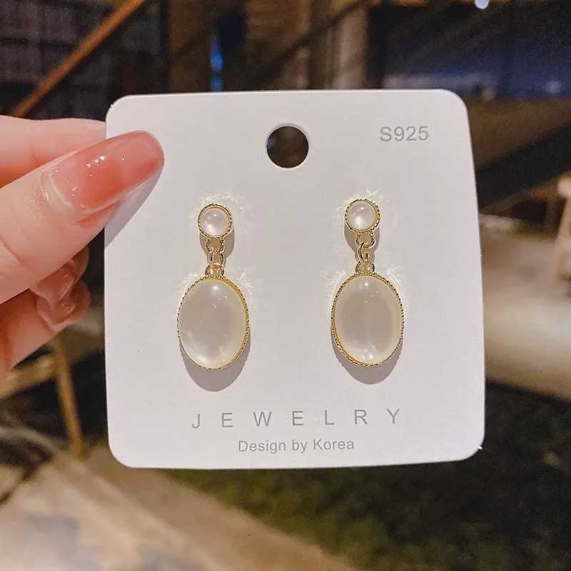 Sweet Opal Water Drop Irregular Round Oval Geometry Dangle Earring for Women Personality Simple Jewelry Christmas Gift Y250812