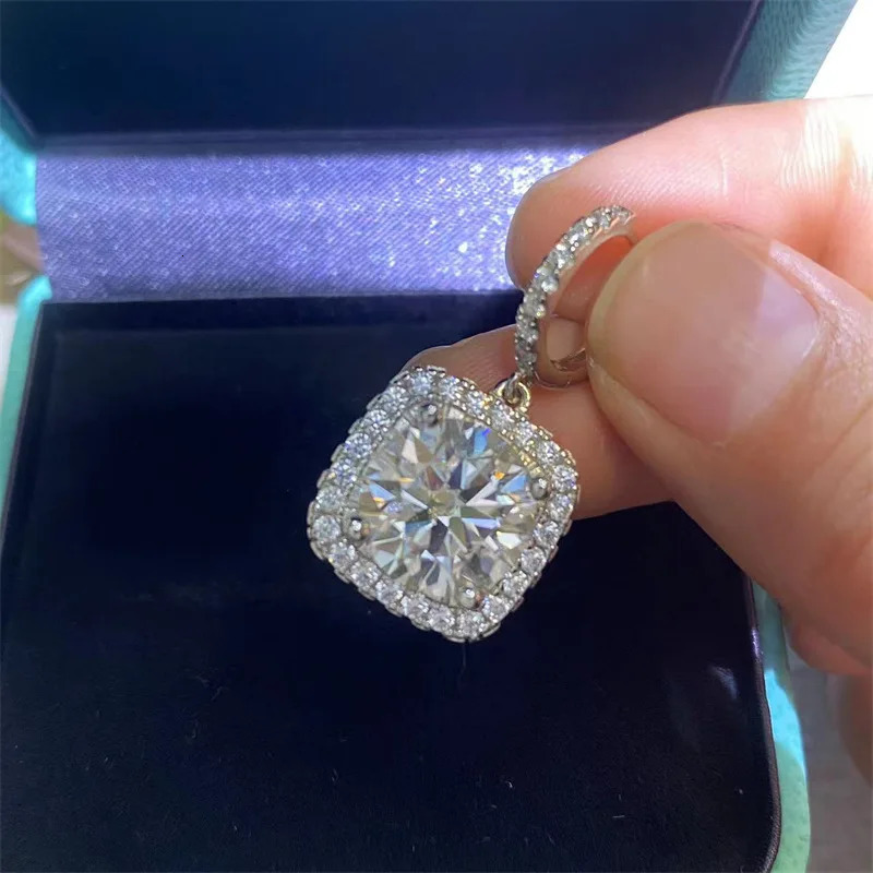 Valuable Diamond Drop Earring 100% Real 925 sterling silver Promise Wedding Dangle Earrings for Women Party Jewelry 250812