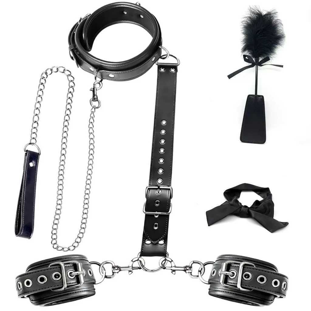 BDSM Couples Sex Bondage Gags Set Traction Chain Handcuffs Collar Adjustable Gear Accessories Slave Beginner Role Play SM ToyXJ250813