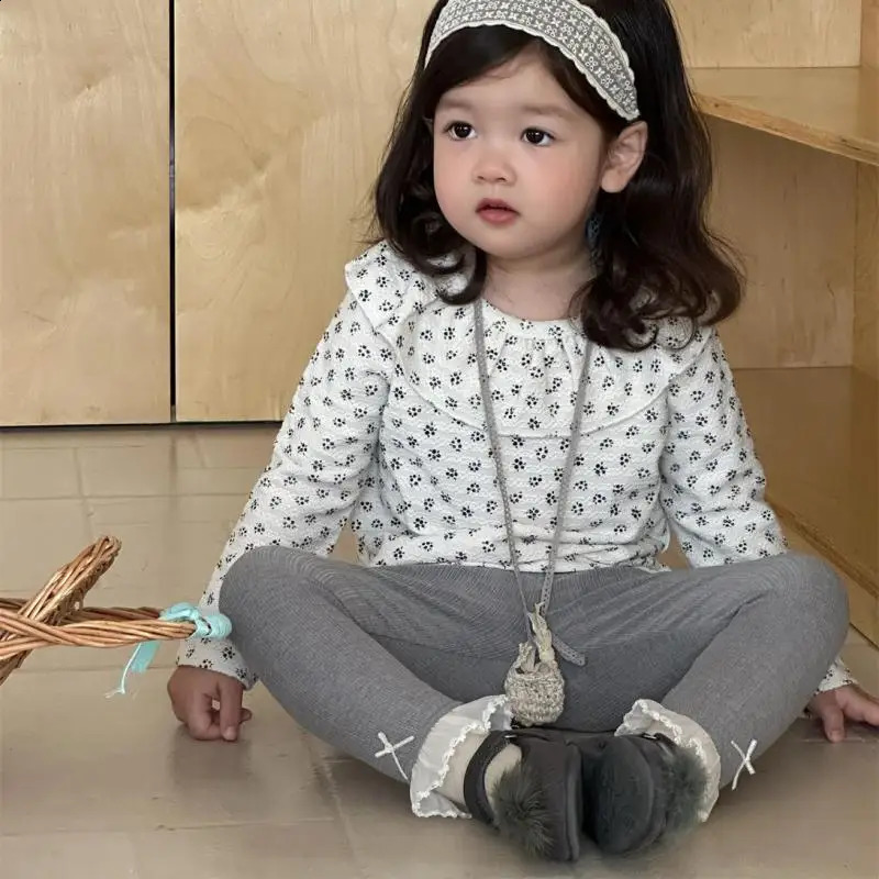 Autumn Baby Girl Long Sleeve Floral Shirts Kids Girls Lapel Blouse Toddler Princess Loose Tops Children Clothes 250812