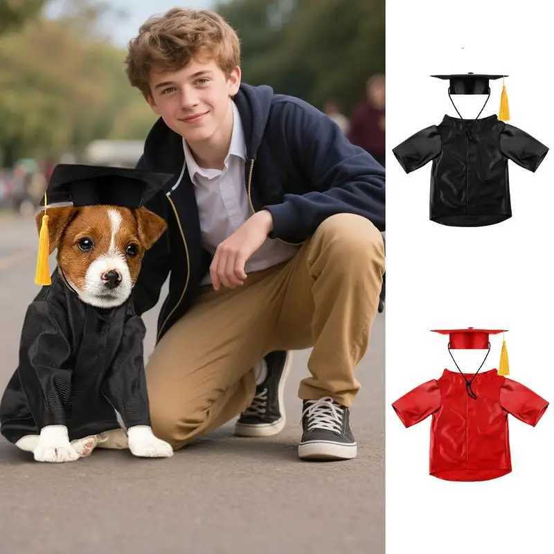 Dog Graduation Hat And Gown Dog Graduation Costume Washable Shirt Hat Shirt Costume Set With Tassel Outfits Pet Clothing XJ250813