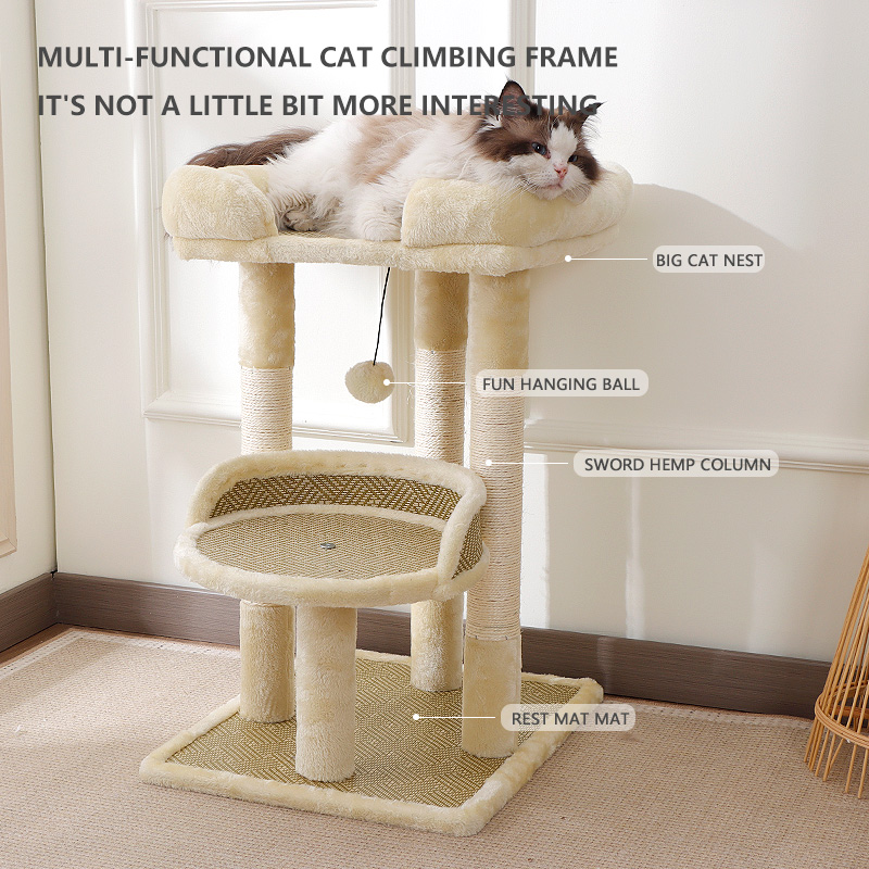 Multi Level Cat Tree Tower with Scratching Posts Cozy Perch Stable Cat Climbing Frame for Kittens Cats Easy Assemble Pet Activity Center