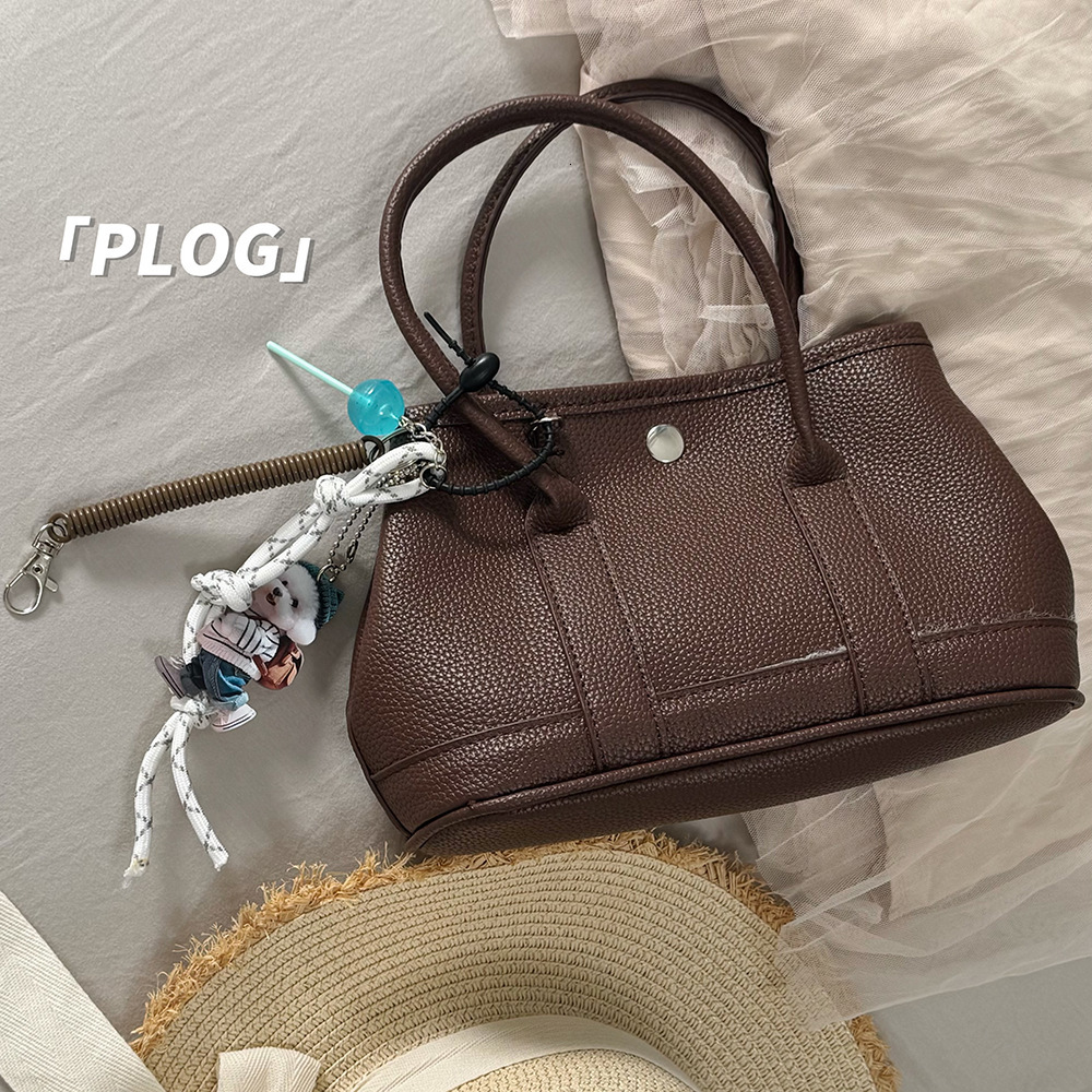 Garden Korean Simple Handheld Bucket Internet Celebrity Blogger Trendy Soft Leather Small Square Crossbody Tote Bag ddmymarket