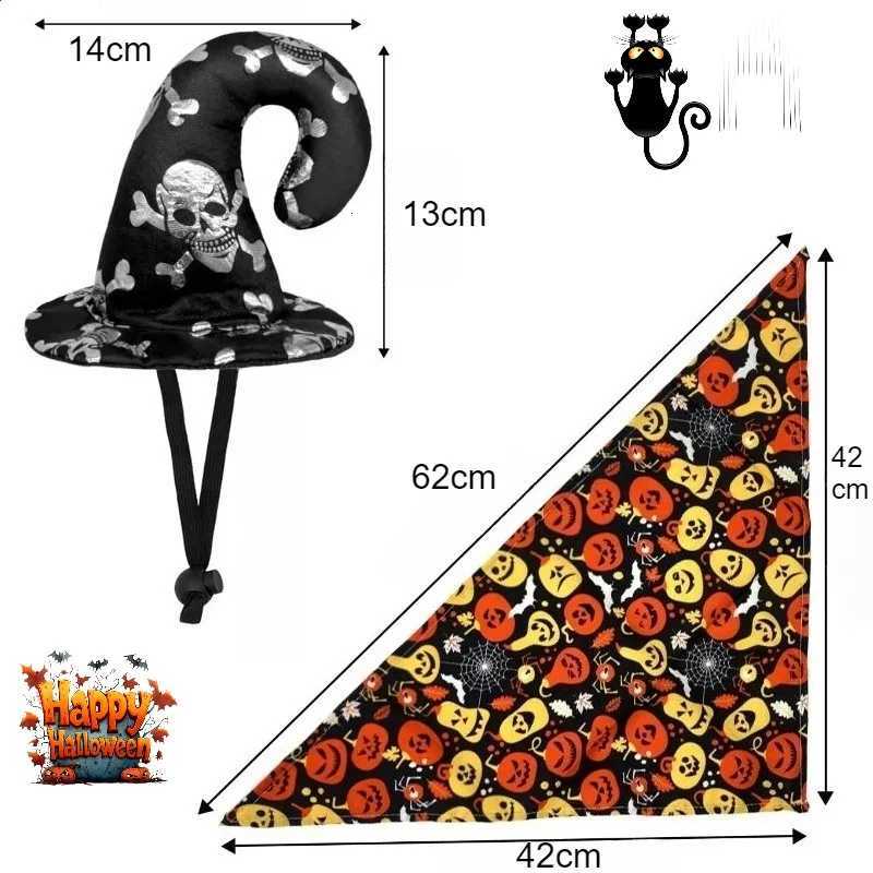 Halloween Dog Cat Costume Funny Pet Halloween Party Dress Up with Adjustable Hat Cute Dogs Triangle Neck Scarf Pet Party Clothing XJ250813