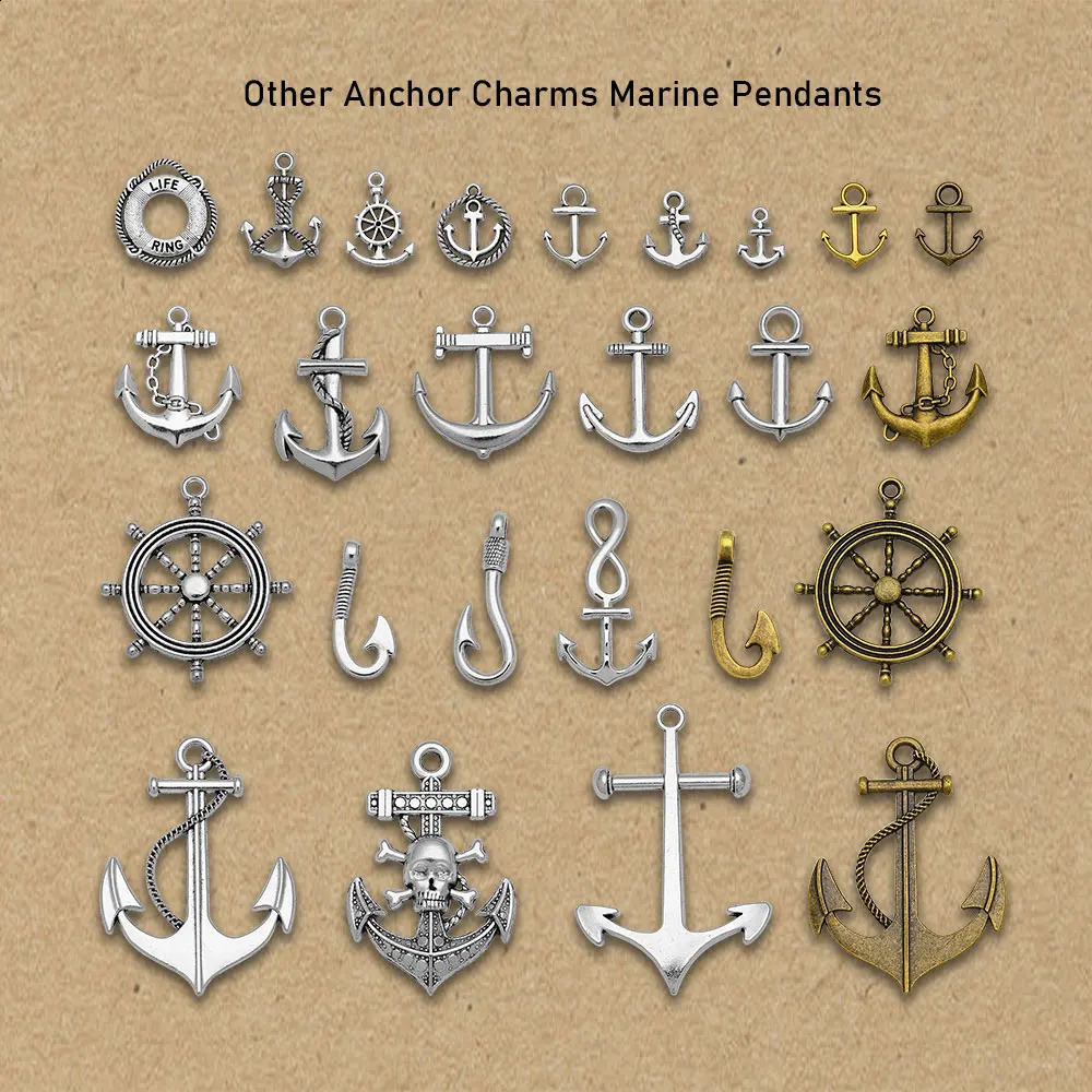 100pcs/Lot--10x13mm Mini Cute Anchor Charms Marine Pendants Diy Bracelet Supplies Jewelry Accessories 250807