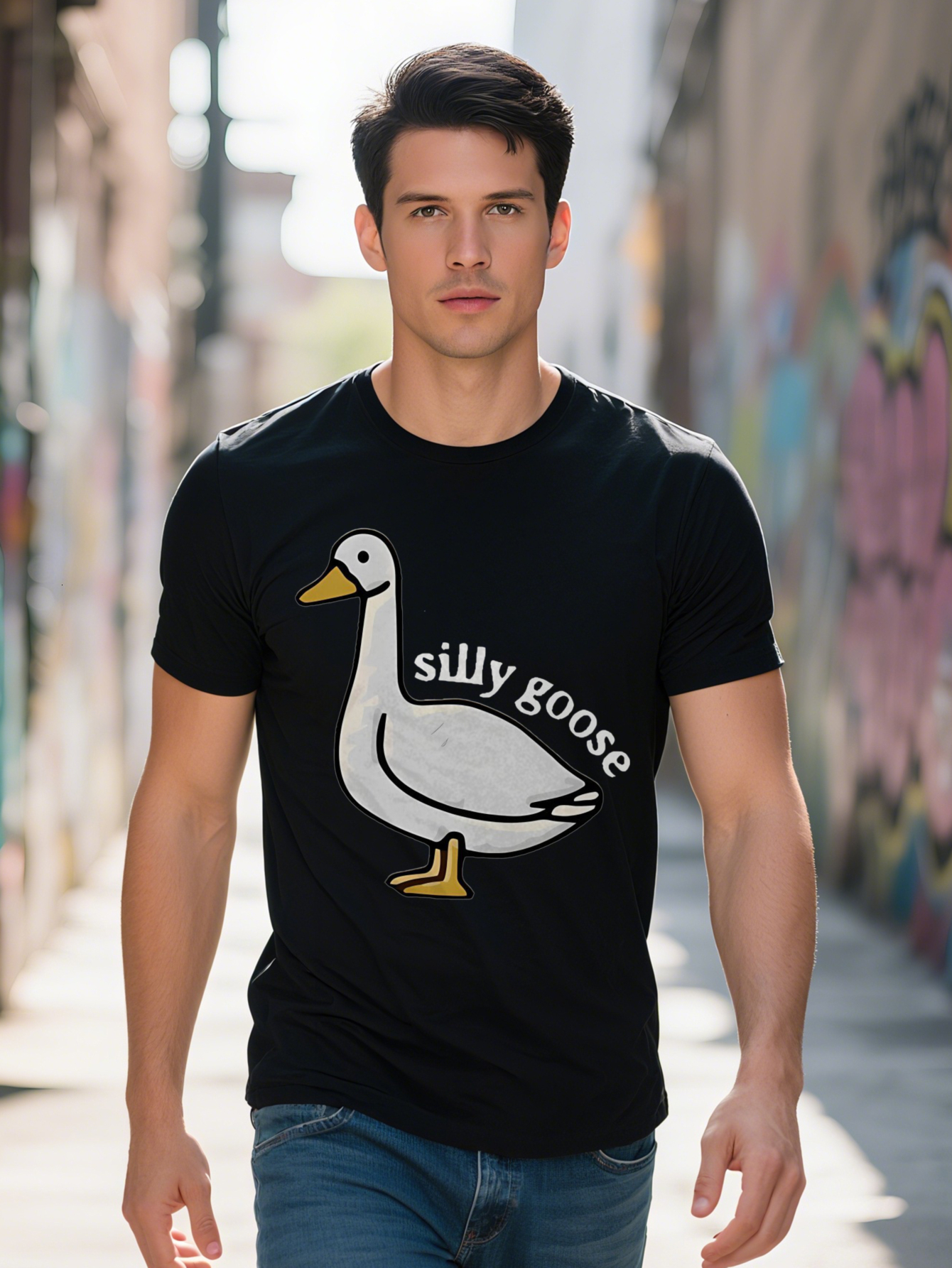 Casual Round Neck T-Shirt Print Design Men's Top a Gift for Men f79bc