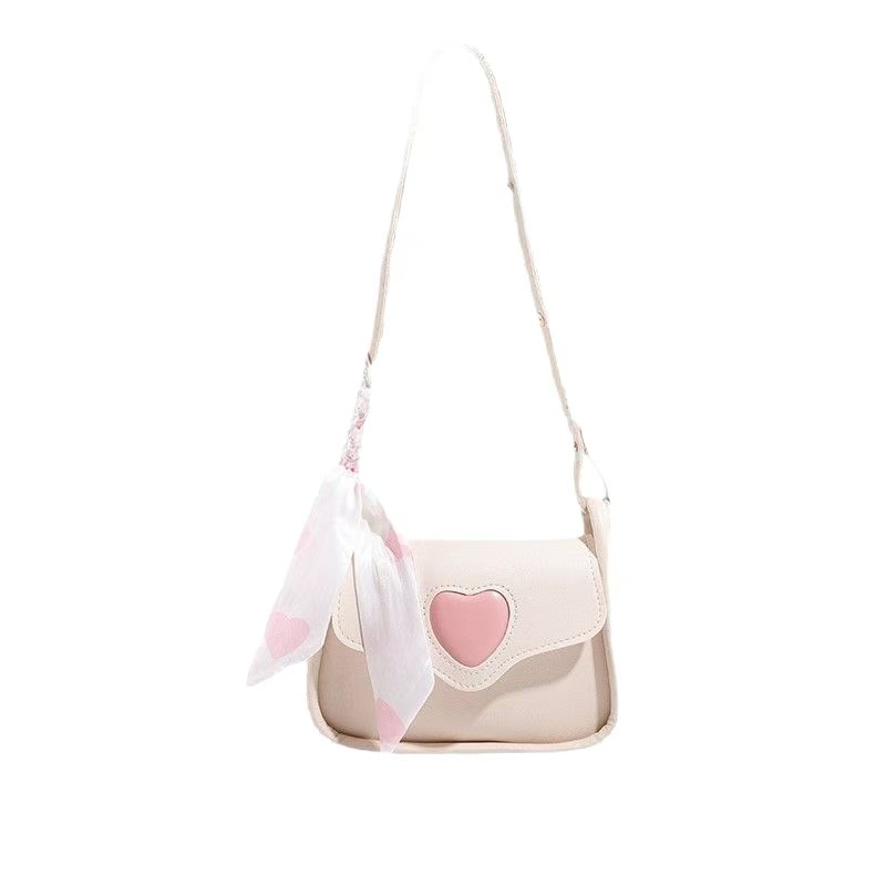 Cute Love Shoulder Bag Fashionable and Personalized Crossbody Bag Versatile PU Leather Mobile Phone Pouch Women Underarm Bags