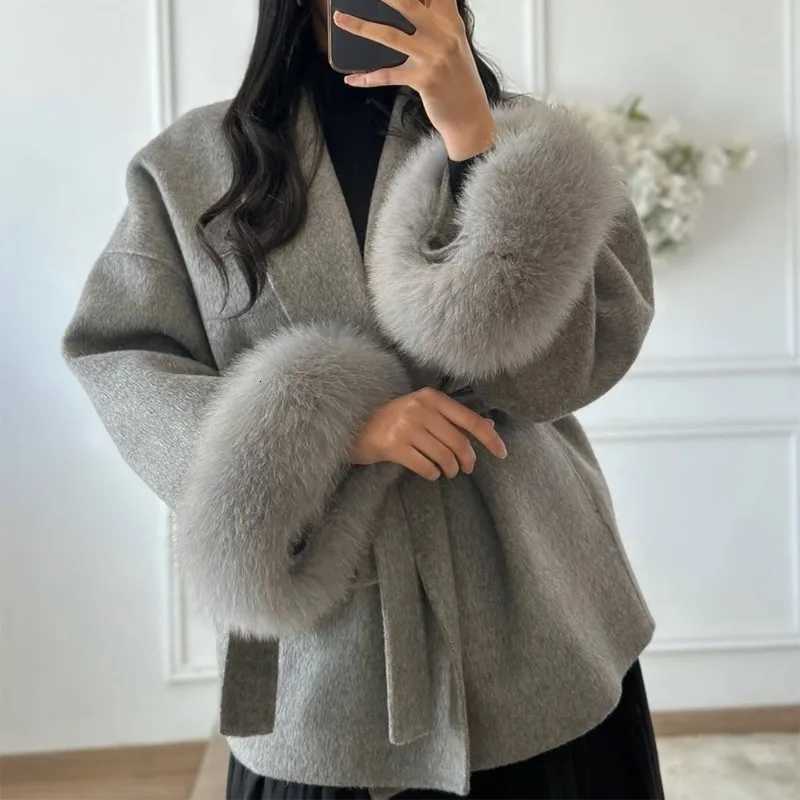 Talenza Womens Wool Coat Fashion New Thick Woolen Coat Office Lady Casual Lapel Loose Belt Short Coat Women Female Outfits 2025 Z250813