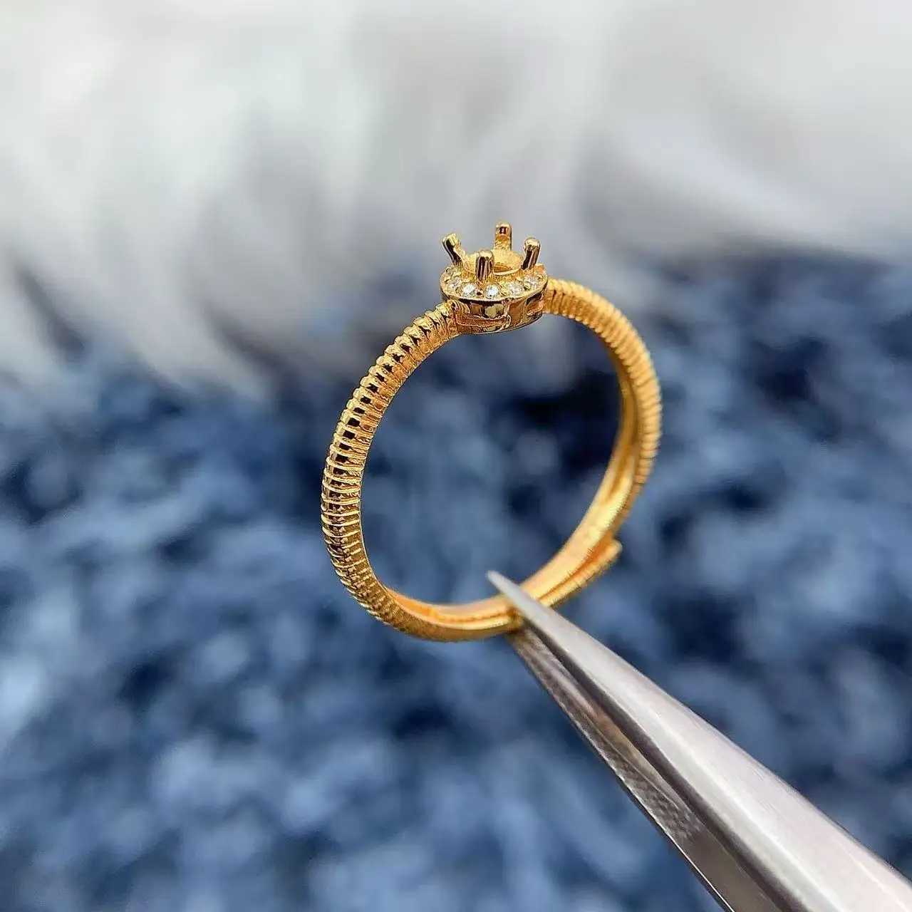 3*3mm Round Inlay Stone Woman Open Ring Setting DIY Gift S925 Pure Silver Fashion Original Fine Charm Jewelry Wholesaler W250812