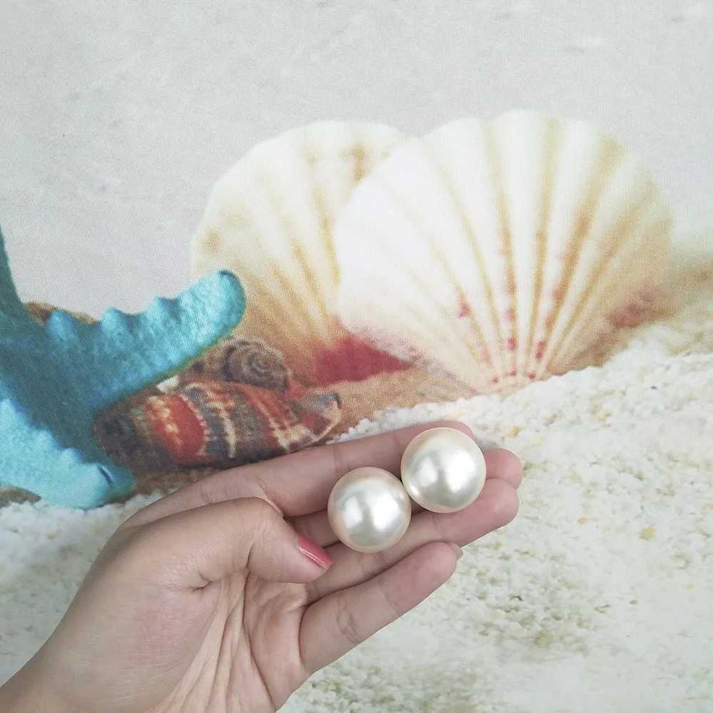 2cm Big Simulated Pearl Earrings Temperament Simple Personality White Statement Earrings For Women Korean Earrings Jewelry Gift Y250812