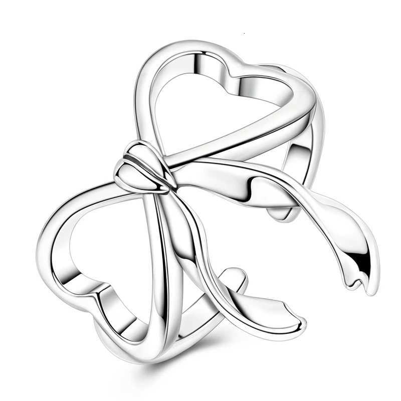 925 Sterling Silver Rings Bow Open Ring Wedding Ring Women Engagement Jewelry Anniversary Gifts W250812