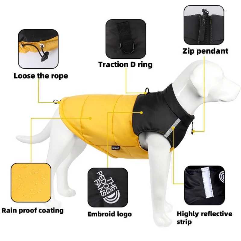 Medium and large dog clothes in autumn and winter keep warm and thick dog cotton-padded clothes can pull pet clothing. XJ250813