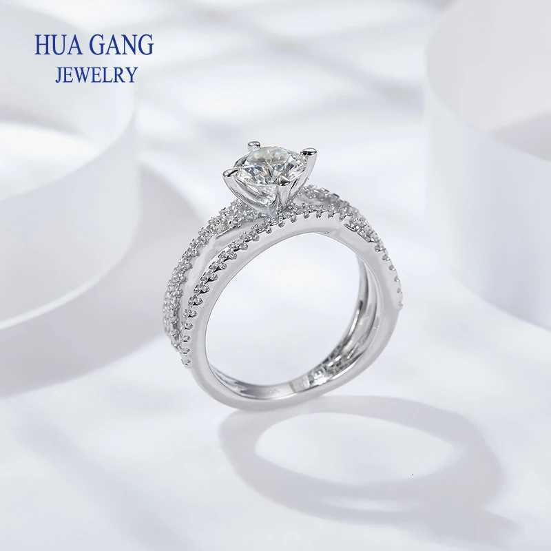 0.5/1ct Sterling Silver Wedding Rings for Women Moissanite Diamond Engagement Ring Anniversary Promise Rings for Her I Love You W250812