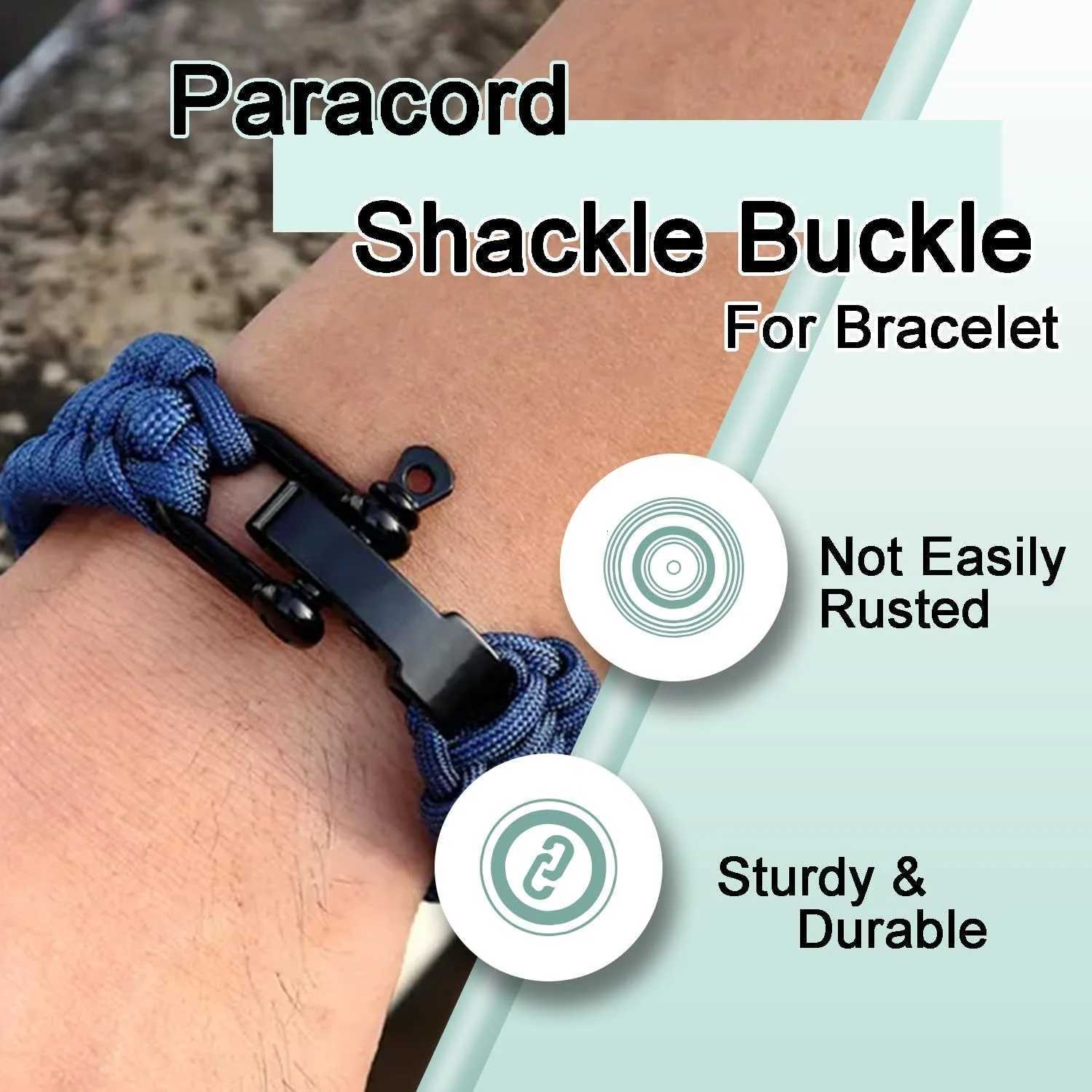 4Pcs Paracord Bracelet Buckle Adjustable Metal Bow Anchor Clasp D Shackle Clip Side Release For Survival Bracelet Accessories W250813