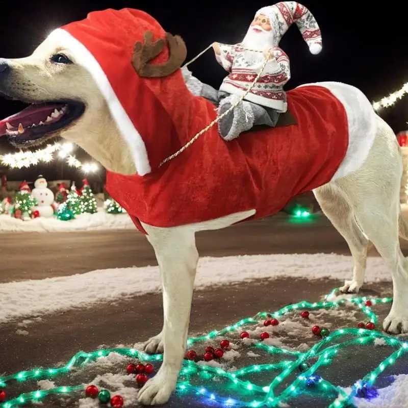 Christmas Pet Clothes Red Dog Costumes With Hat Dressing Up Dogs Cats Outfit Puppy Cosplay Costumes For Fancy Dress Festivals XJ250813