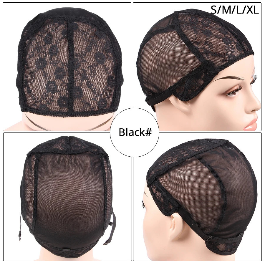 Plussign Easy Cap 5Pcs/Lot Wig Cap For Weave Brown Lace Wig Cap Hair Weaving Nets Double Lace Net For Wig Making 250812