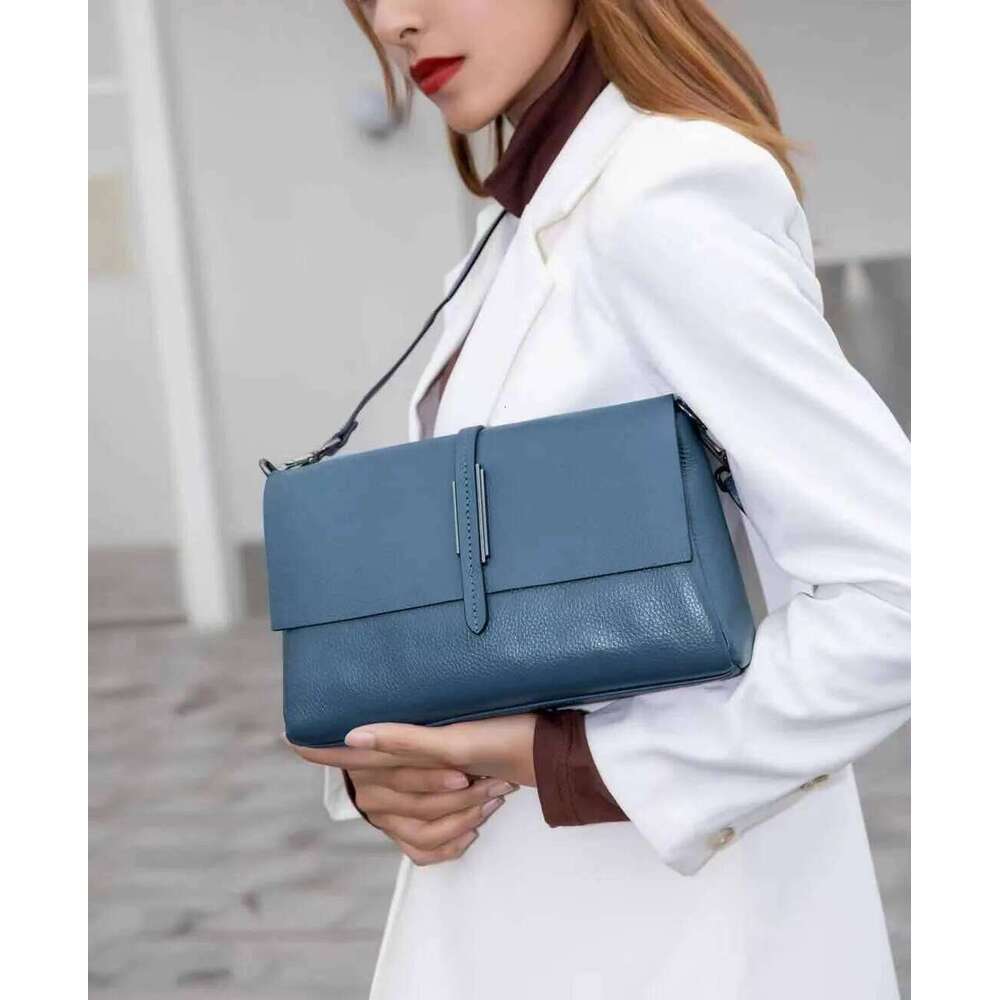 Designer Real Cow Leather Lady's Flap Messenger Bags Soft Genuine Cowhide Functional Shoulder Handbags New