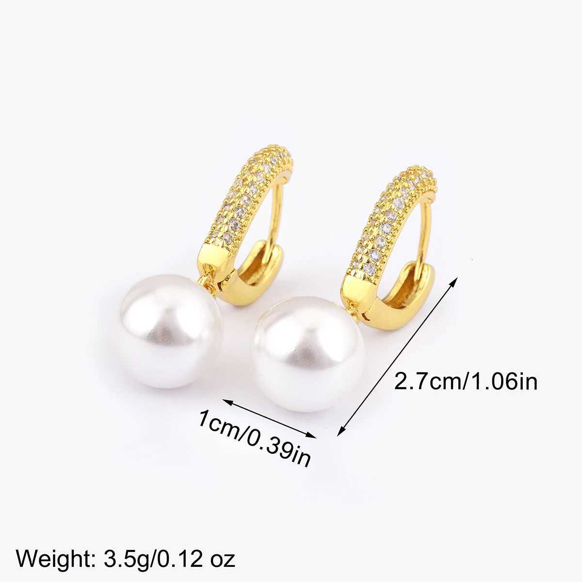 Nidin New Fashion Pearl Cubic Zirconia Light Luxury Drop Earrings For Women Female Engagement Wedding Party Ear Jewelry Gifts Y250812