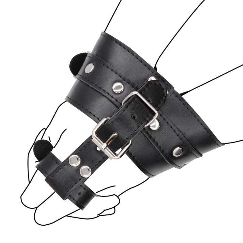 SMFinger Handcuffs Thumb Buckle Binding Restraint Alternative Training Tools Couples Leather Set Wholesale Sex Products SexToys XJ250813