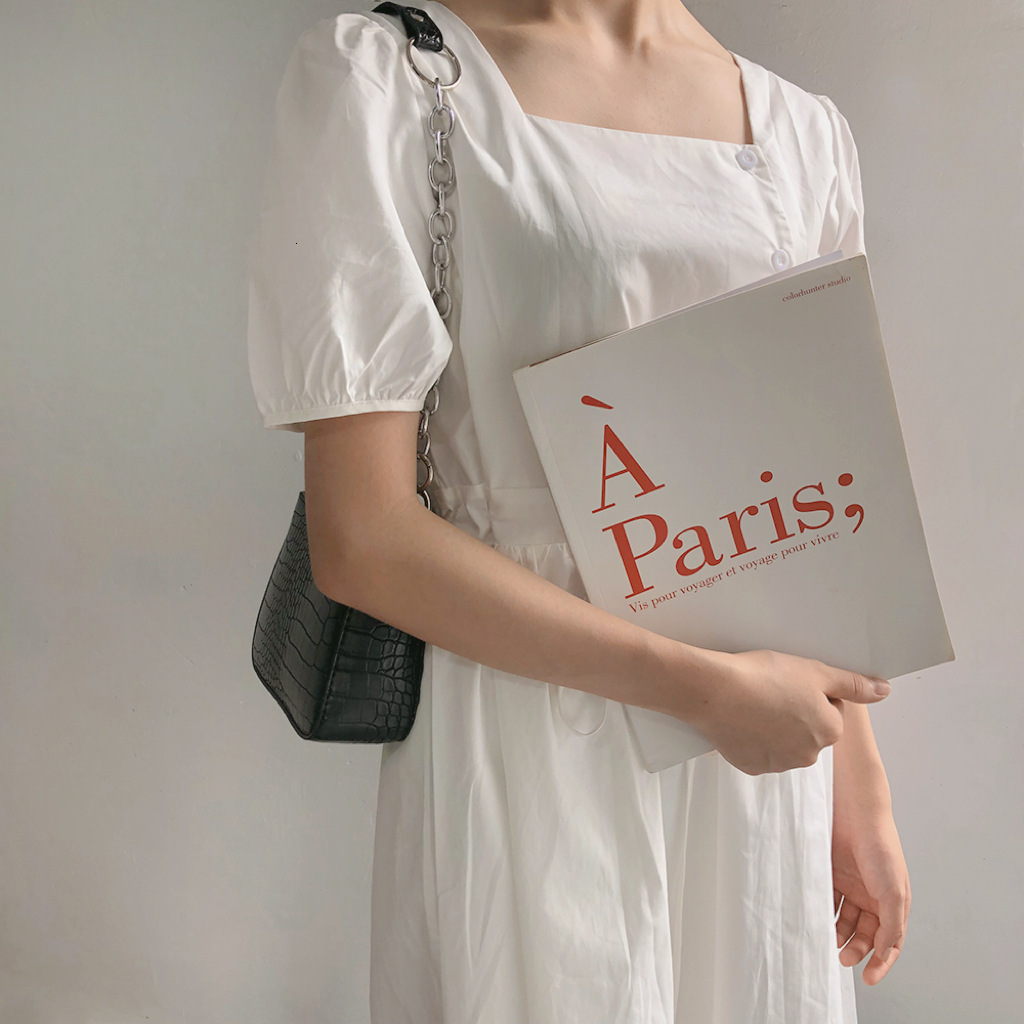 Women's Crocodile Pattern Pearl Chain Single Shoulder Crossbody Women 2025 Korean Version New Style Versatile Underarm Bag ddmymarket