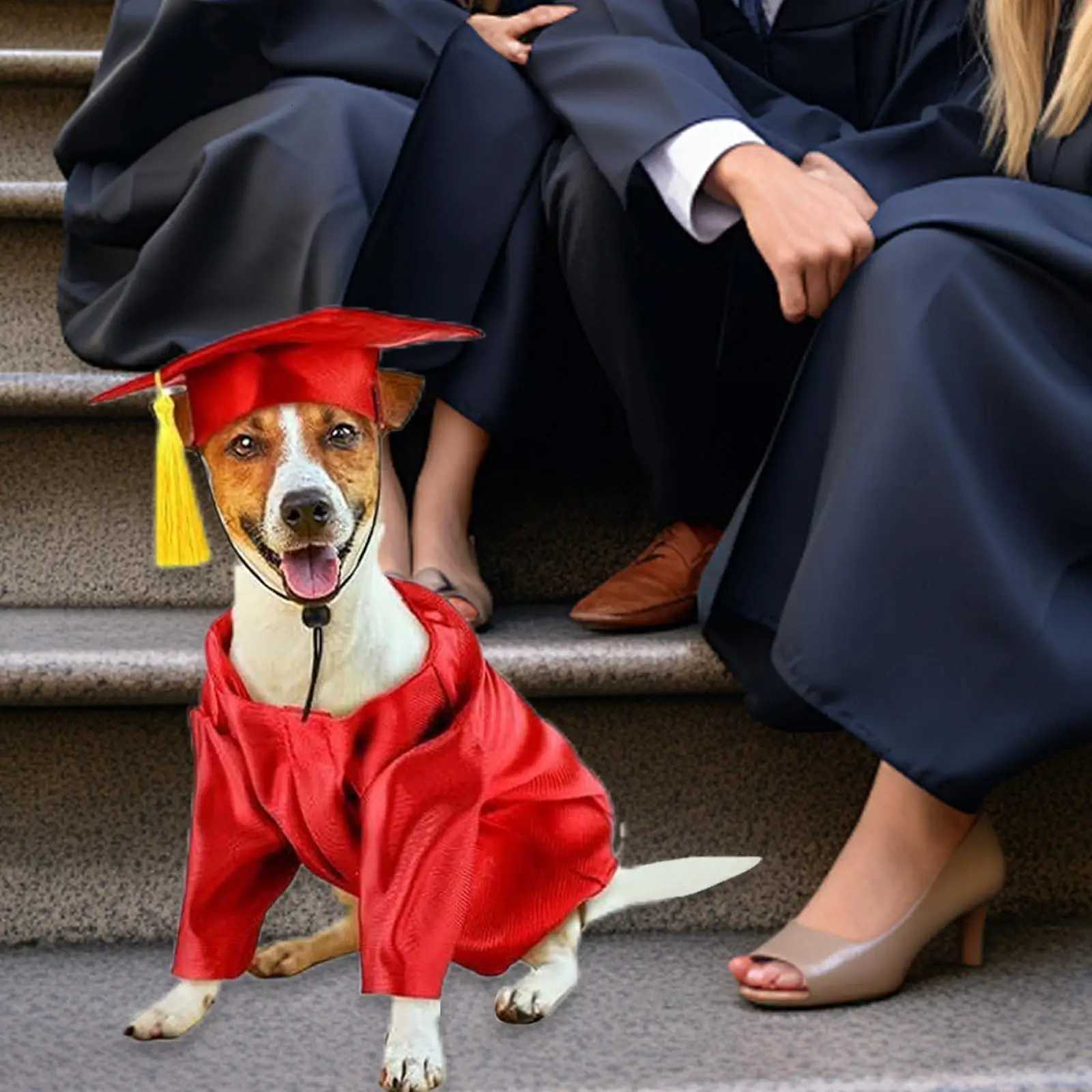 Hat and Gown for Dogs Washable Dog Graduation Hat and Gown Washable Costume Set with Tassel Shirt Pet Clothes for Little Cats XJ250813
