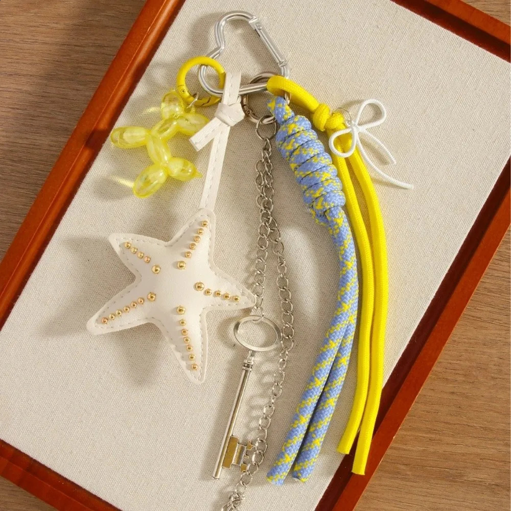 Funny Elegant Starfish Tassel Keychain Alloy Leopard Print Leather Tulip Pendants Cartoon Frog Beaded Bag Pendant Party 250811