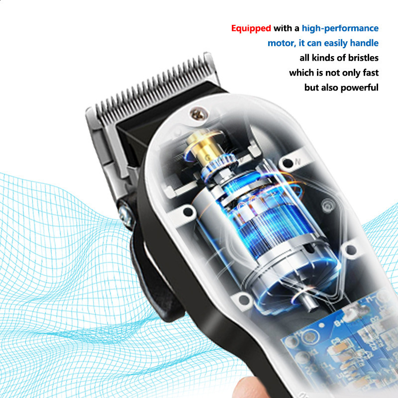 Electric Shavers Professional Cordless Hair Trimmer For Men Adjustable Rechargeable Clipper Cutting Machine Lithium Battery 230906