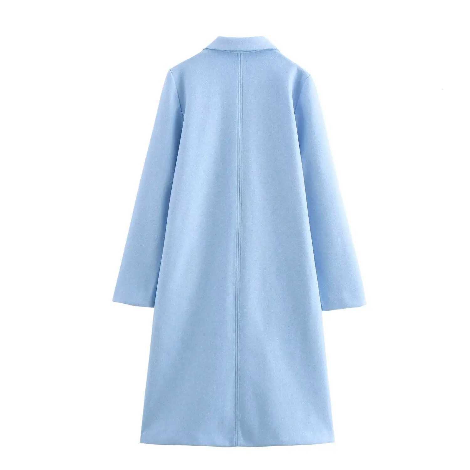 UNIZERA Womens Woolen Coat with Flip Collar Long Sleeve Button Decoration Autumn New Style Coat Z250813