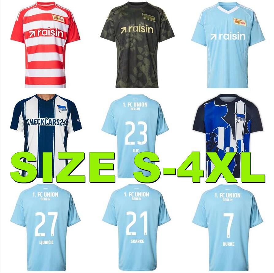 Union Berlin 2025 2026 Home Away Soccer Jerseys 2025 2026 AARONSON FOFANA KRAL KHEDIRA LAIDOUNI BEHRENS Football Shirt KHEDIRA DIOGO LEITE DOEKHI Football Jersey