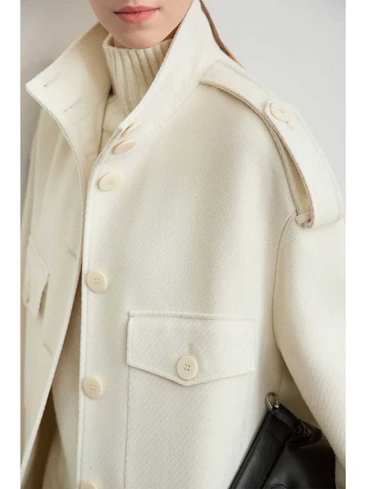 2024 Winter New Womens Commuter Stand-up Collar Woolen Jacket Thermal Insulation Loose Long Coats 12444217 Z250813