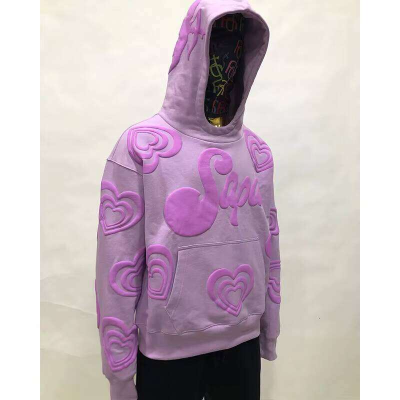 Women's Puff Printing Hoodie Oversized Pullover 2025 American European Trendy Sweatshirt for Women