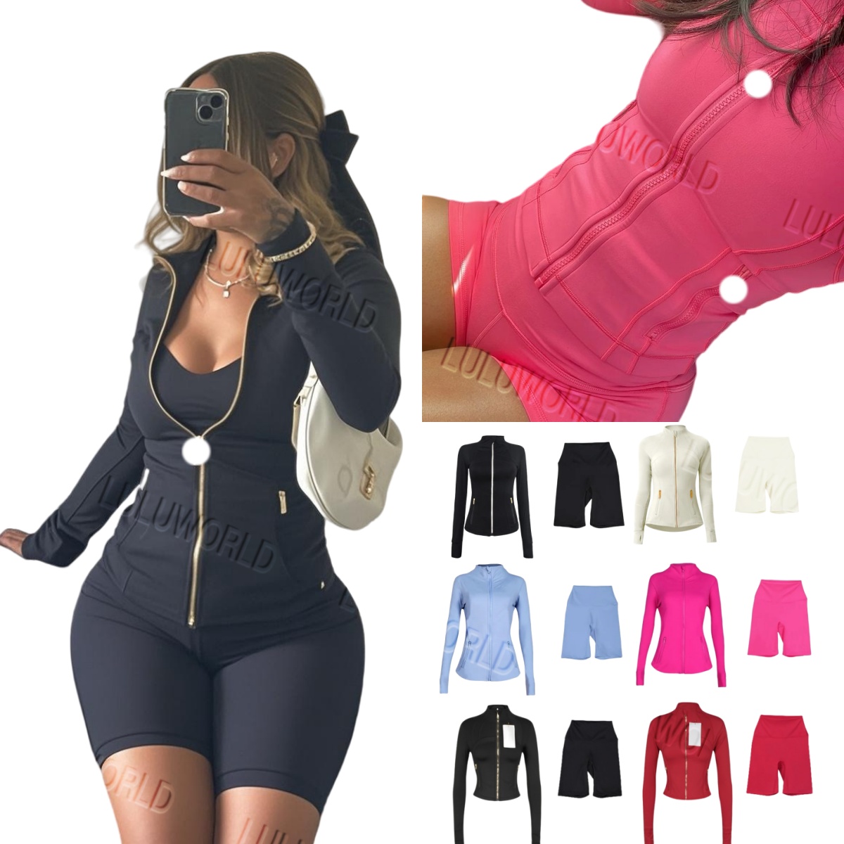 25 5A Workout set Women Yoga Sets jackets Short leggings Fitness sets High Waist Sports Coat Elastic Sportswear Jackets Pants Suits