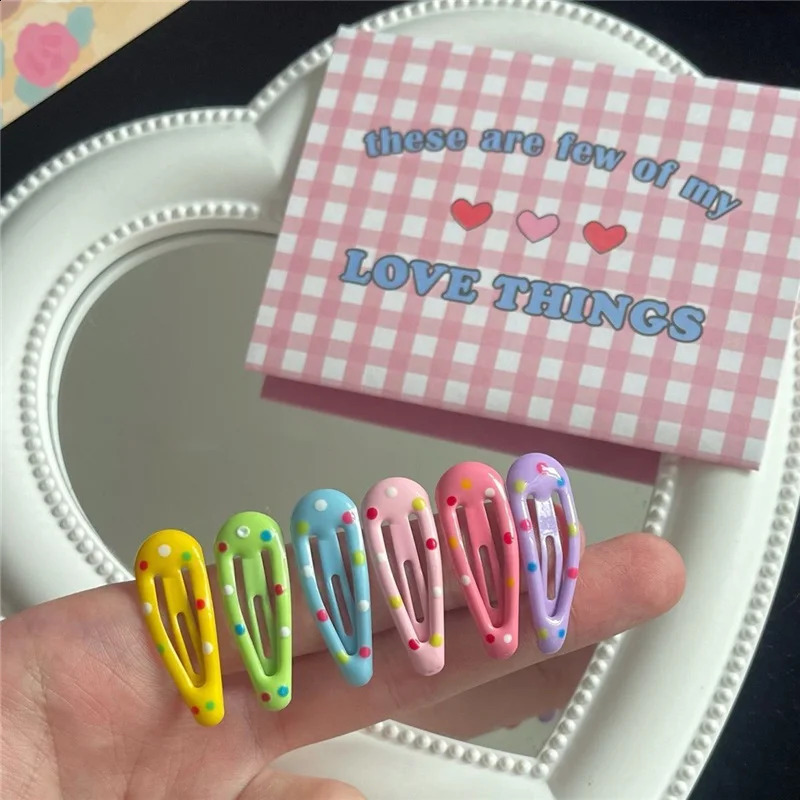40Pcs/Lot DIY Children Hair Accessories 3cm Candy Color Hairpin Cute Mini Water Dropping Barrette Kids Headdress Girls Hair Clip 250812
