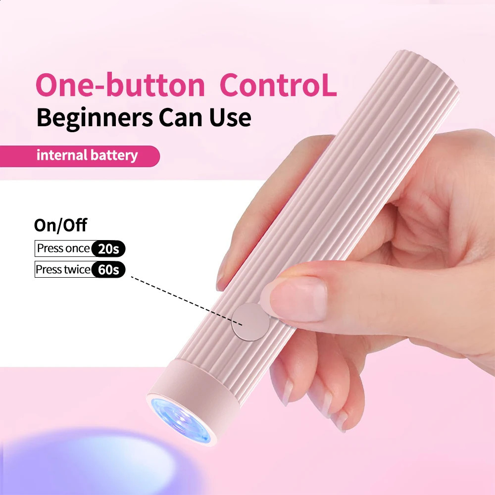 YIKOOLIN 1 Pc Portable UV/LED Pen Shape Nail Lamp For Gel Nail Polish Press On Nails Cordless Rechargeable USB Nail Dryer 250807