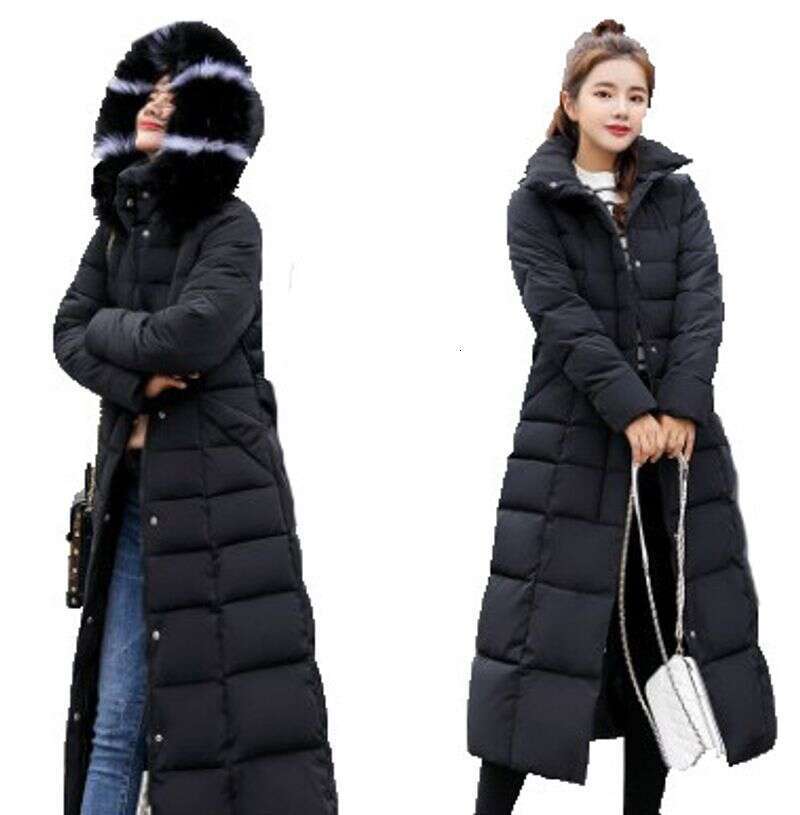 2025 Winter Women's Jacket Warm Fashion Comfortable Bow Belt Fox Fur Collar Clothes Long Dress Office Casual Women's Thick Coat